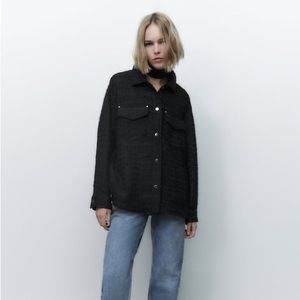 Zara TEXTURED WEAVE OVERSHIRT